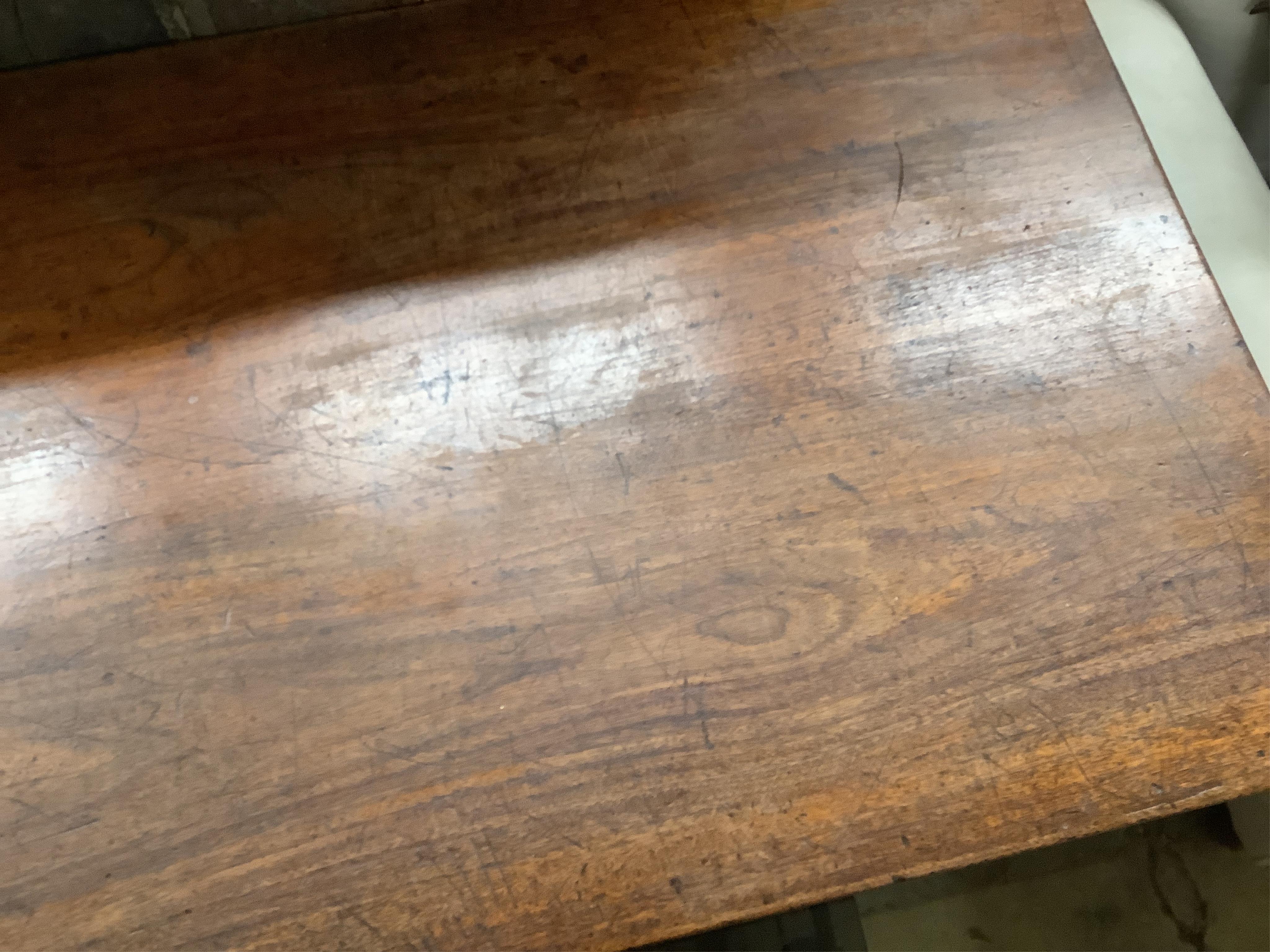 A Victorian writing table from The Royal College of Surgeons, width 168cm, depth 89cm, height 75cm. Condition - fair